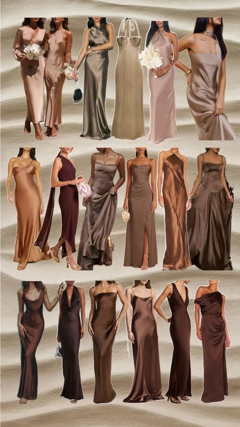 Mocha Bridesmaid Dresses, Brown Bridesmaid Dresses, Dress Code Wedding, Bridesmaid Colors, Brown Wedding, Bridesmaid Dress Colors, Neutral Wedding, Guest Attire, Wedding Attire Guest