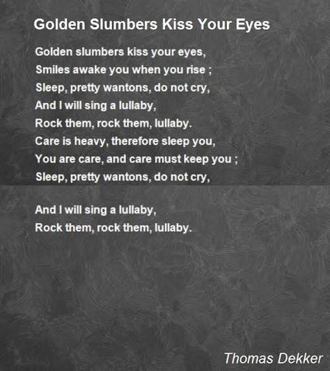 Lullaby Lyrics, Golden Slumbers, Thomas Dekker, Abbey Road, Kiss You, The Source, The Beatles, Your Eyes, Songwriting