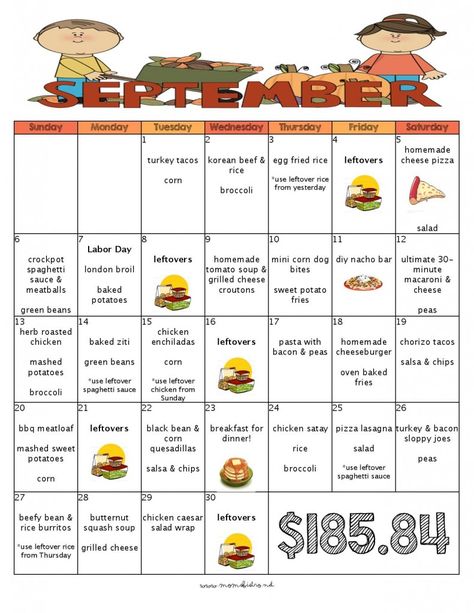 Cooking Cheap, Free Printable Grocery List, Meals To Cook, Meal Calendar, Printable Grocery List, Meal Planning Menus, Healthy Dinner Ideas, Kid Approved Meals, Monthly Meal Planning