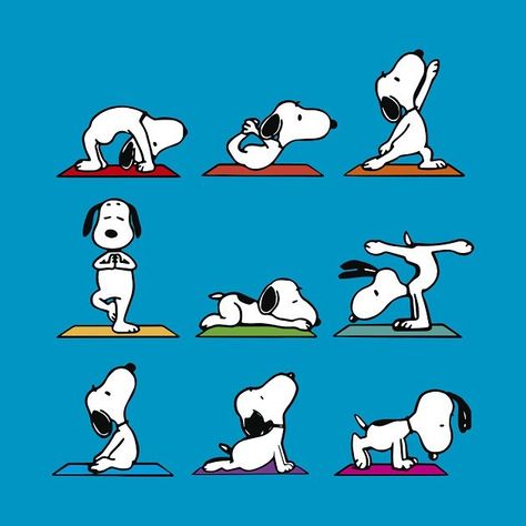 Snoopy Yoga, Snoopy Museum, Snoopy Party, Snoopy Comics, Snoopy Cartoon, 귀여운 음식 그림, Yoga Illustration, Snoopy Funny, Snoopy Images