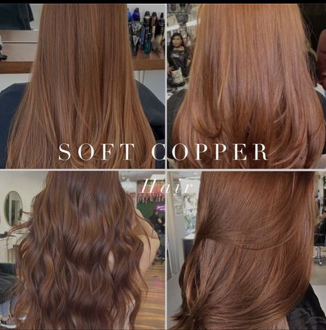 Best Soft Summer Hair Color, Soft Copper Brown Hair, Red Hair For Soft Summer, Soft Autumn Copper Hair, Autumn Red Hair Color, Hair Colors For Soft Summer, Auburn Hait, Brown Hair Copper Undertone, Copper Hair Red Undertone