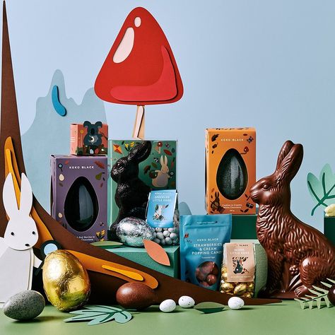 Australian Chocolate brand Koko Black launch vegan easter range Easter Food Photography, Australian Chocolate, Easter Campaign, Easter Hampers, Easter Packaging, Koko Black, Lots Of Land, Easter Hamper, Egg Packaging