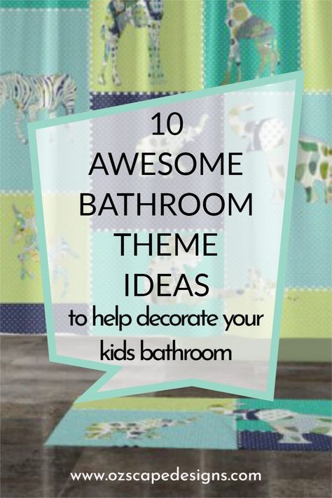 Fun Kids Bathroom Themes, Fun Wallpaper For Kids Bathroom, Kids Bathroom Ideas Shared Boy And Girl Decor, Childs Bathroom Ideas, Aesthetic Kids Bathroom, Kids Bathroom Decor Shared Boy And Girl, Gender Neutral Kids Bathroom Ideas, Children’s Bathroom Remodel, Under The Sea Bathroom Ideas Kids