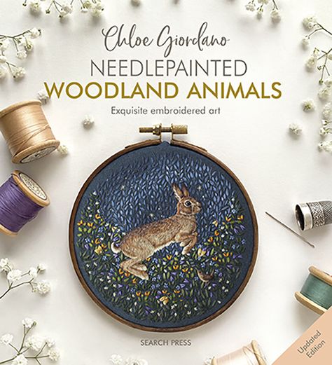 Chloe Giordano, Calligraphy Embroidery, Embroidered Things, Embroidery Books, Needle Crochet, Bunny Embroidery, Woodland Art, Sewing Bee, Animal Book