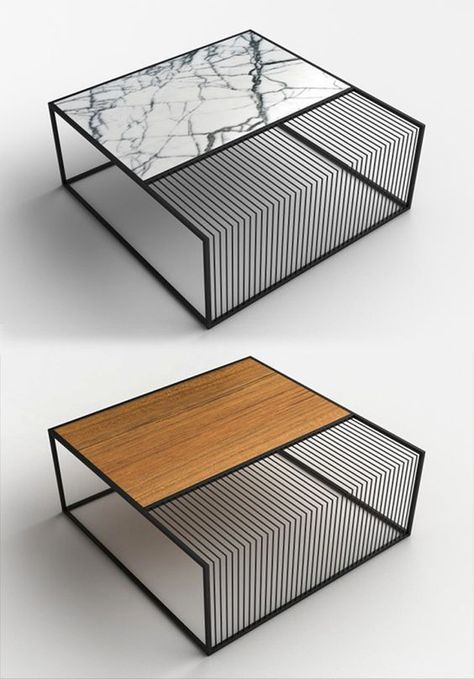 100+ Coffee Table Design Inspiration #coffeetable #furniture #blackmetal #wood #centertable Meja Industrial, Meja Sofa, Diy Computer Desk, Furniture Design Inspiration, Metal Furniture Design, Centre Table, Metal Coffee Table, Cool Coffee Tables, Steel Furniture