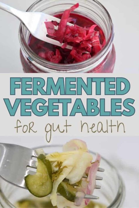 Lacto-fermented vegetables for gut health, dill pickle crut and red cabbage. How To Make Fermented Foods, Ferment Vegetables, Fermented Vegetables Recipes, Snack Salad, Salad Topping, Healthy Gut Recipes, Improve Your Gut Health, Fermented Veggies, Gut Healing Recipes