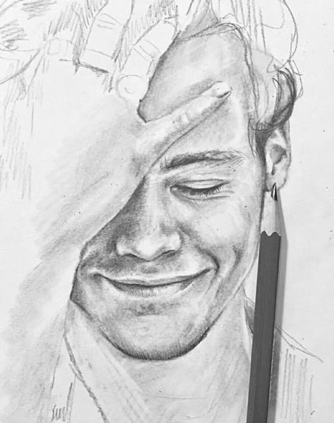 Drawing Harry Styles, Human Face Sketch, One Direction Fan Art, Harry Styles Art, One Direction Drawings, One Direction Art, Harry Styles Drawing, Harry Styles Face, Celebrity Drawings