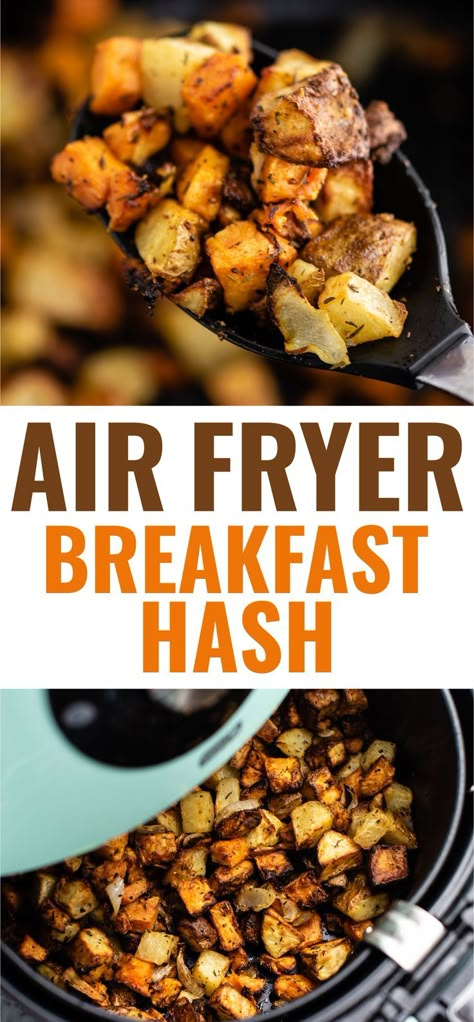 Breakfast Potatoes Air Fryer, Easy Airfryer, Airfryer Breakfast, Breakfast Hash Recipes, Air Fryer Breakfast Recipes, Vegan Air Fryer, Potato Breakfast Recipes, Air Fryer Recipes Breakfast, Menu Sarapan Sehat