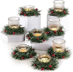 Advent Centerpiece, Clear Candle Holders, Holiday Candle Holders, Mini Candle Holders, Dinner Decor, Small Candle Holders, Modern Candle Holders, Christmas Decorations Wreaths, Candle Wreaths