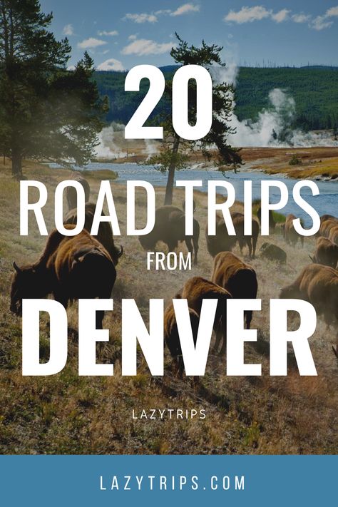 Sitting on the edge of the Rockies and within driving distance of everything from arid deserts to snow-covered peaks and lush forests, Denver is a great starting point for every kind of road trip you might want to go on.  For those who relish devouring miles of highways to see red rocks in Sedona, herds of buffalo in Yellowstone or the bright lights of Vegas, we've put together this list of the 20 best road trips from Denver ranging from short drives to epic itinerary options. Pennsylvania Road Trip, Denver Airport, Best Road Trips, Road Trip To Colorado, Colorado Denver, Escalante National Monument, Utah Road Trip, Sand Dunes National Park, Road Trip Routes