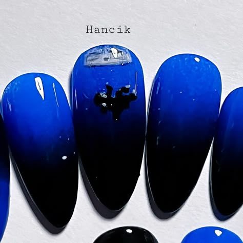 Obsessed with @hitmehardandsoft 🥹 I just HAD to make nails inspired by the album. - - - - #nails #nailstagram #pressonnails #pressonnailset #handmadenails #handpainted #bluenadblacknails #billieellishnails #billieeilish #hitmehardandsoft #chihiro #thegreatest #album #longnails #inspirednails #qualitynails #gelnails #nailsart #glossynails #deepwaternails @billieeilish Nail Inspo Billie Eilish, Billie Nails Ideas, Hit Me Hard And Soft Billie Eilish Nails, Billie Eilish Hit Me Hard And Soft Nails, Hmhas Billie Nails, Hit Me Hard And Soft Nails, Billie Eilish Nails Ideas, Billie Eilish Inspired Nails, Album Cover Nails