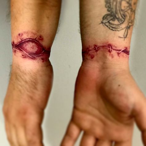 Cracked Tattoo, Gore Tattoos, Wound Tattoo, Gore Tattoo, Chest Neck Tattoo, Meaningful Tattoos For Men, Blood Tattoo, Zombie Tattoos, Type Tattoo