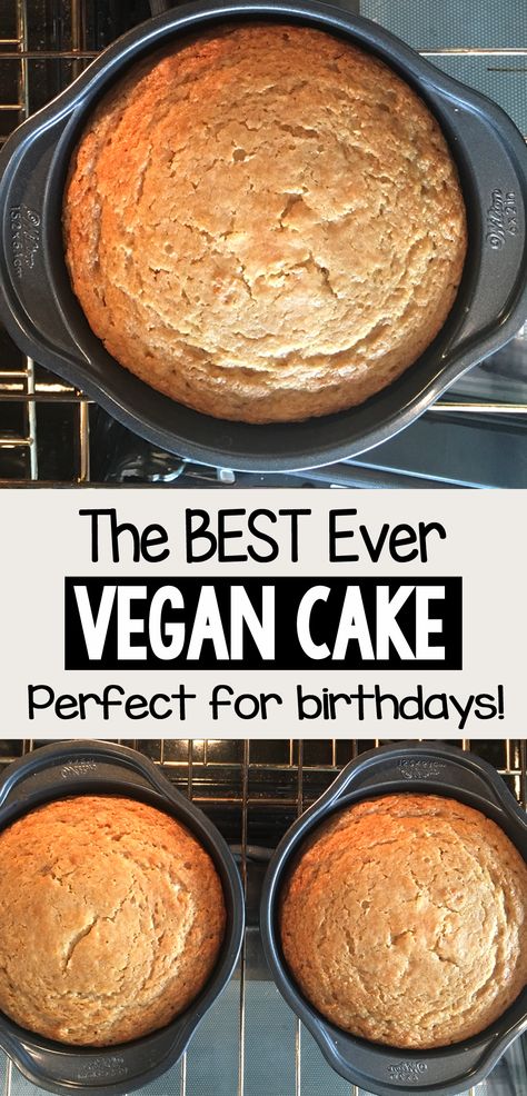 How to make the best vegan vanilla cake recipe for birthday parties with options for white or chocolate cake #vegancake #vanilla #cake #vegan #recipe #birthday #dessert #best #veganrecipe #cakerecipes #eggfree How To Make A Vegan Cake, Vanilla Cake Recipe Vegan, Vegan Yellow Cake Recipe, Wfpb Cake Recipes, Oil Free Vegan Cake, Vegan Cake Filling Ideas, Easy Vegan Vanilla Cake, Vegan Cloud Cake, 6 Inch Vegan Cake