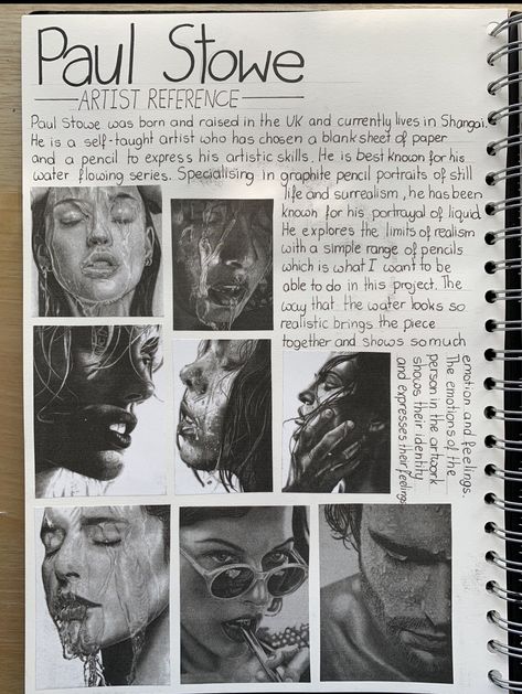 Guy Denning Artist Research, Artist Analysis Page, Portrait Artist Research Page, Identity Artist Research Page, Gcse Artist Analysis, Art Gcse Moodboard, Gsce Artist Research Page, Paul Stowe, Gcse Identity