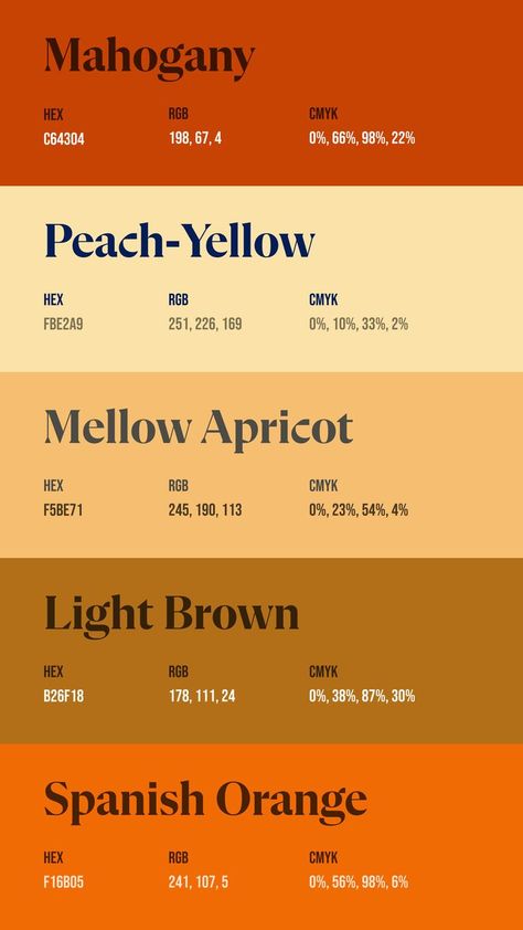 Colors: C64304 ° FBE2A9 ° F5BE71 ° B26F18 ° F16B05 What Goes With Orange Color Schemes, Yellow Orange Pantone, Orange Earthy Aesthetic, Orange Peach Yellow Color Palette, Honey Yellow Color Palette, Deep Orange Color Palette, Orange Brick Color Palette, Gold Yellow Color Palette, Grey And Yellow Color Palette