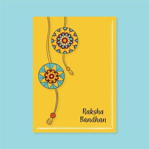 Raksha bandhan greeting card template | Free Vector #Freepik #freevector #hand #hand-drawn #celebration #india Rakhi Drawing For Kids On Paper, Rakhi Doodle Art, Greeting Card For Raksha Bandhan, Rakshabandhan Greeting Card, Raksha Bandhan Craft Ideas, Raksha Bandhan Drawing For Kids, Raksha Bandhan Card, Raksha Bandhan Templates, Rakhi Greeting Cards Diy