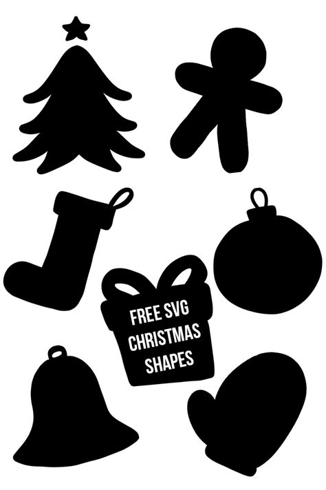 The Creativeqube Pack /// Free Christmas SVG Shapes Acrylic Baubles, Silhouette Artwork, Free Christmas Svg, Christmas Shapes, Svg Shapes, Window Illustration, Idee Cricut, Cricut Images, Christmas Decals