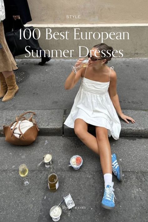 european summer dresses Summer Outfit France, Summer Dresses For Europe, Dressing For Europe Summer, Summer Dresses Europe, Dresses To Wear In Italy, Tuscany Italy Outfits, South France Outfits, Outfits Europe Summer, Portugal Outfits Summer