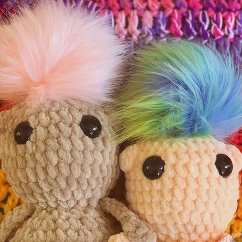 Crochet Troll Doll Pattern Free, Amigurumi Characters, No Sew Crochet, Winter Beanies, Troll Doll, Winter Beanie, Crochet Items, No Sew, Doll Pattern