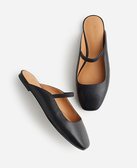 The Greta Ballet Flat Mule | Madewell Everyday Flats, Work Flats, Leather Industry, Animal Print Shoes, Flat Mules, Madewell Shoes, Suede Flats, Black Ballet Flats, Womens Mules