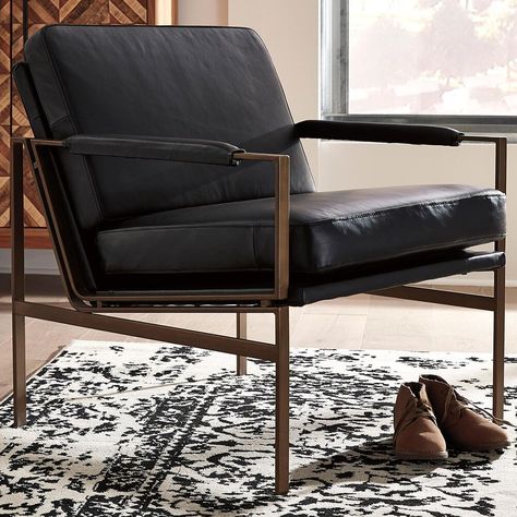 Signature Design by Ashley Puckman Leather Accent Chair in Black | Nebraska Furniture Mart Black Accent Chair, Contemporary Accent Chair, Sleek Chic, Leather Accent Chair, Urban Industrial, Ashley Furniture Homestore, Furniture Hacks, Cabinets For Sale, Ultra Modern