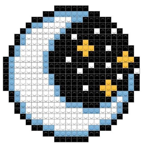 Hama Bead Circle Patterns, Pixel Art Pattern Circle, Moon And Stars Cross Stitch Pattern, Circle Hama Bead Patterns, Minecraft Cross Stitch Pattern, Pixel Art Circle, Cross Stitch Minecraft, Circle Pixel Art, Circle Perler Bead Patterns