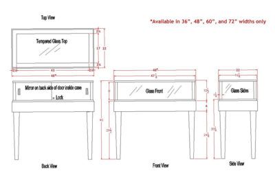 Jewelry Vision Tapered Leg Rectangle Horizontal Display With Two Pull Out Decks – Display Cases | Showcases Jewelry Display Case Shop, Jewelry Table Display, Jewelry Shop Display, Jewelry Store Interior, Jewelry Store Design, Jewellery Shop Design, Jewelry Display Case, Furniture Dimensions, Jewellery Showroom