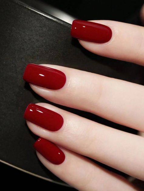 Kutek Disney, Nagel Tips, Cherry Nails, Red Nail Polish, Burgundy Nails, Jelly Nails, Red Nail, Stick On Nails, Classy Nails