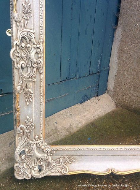 Chalk Paint Mirror, Paradise Decor, Chalk Paint Makeover, Restoration Hardware Inspired, Painted Picture Frames, Chalk Painting, Dark Wax, Mirror Painting, Framed Mirror