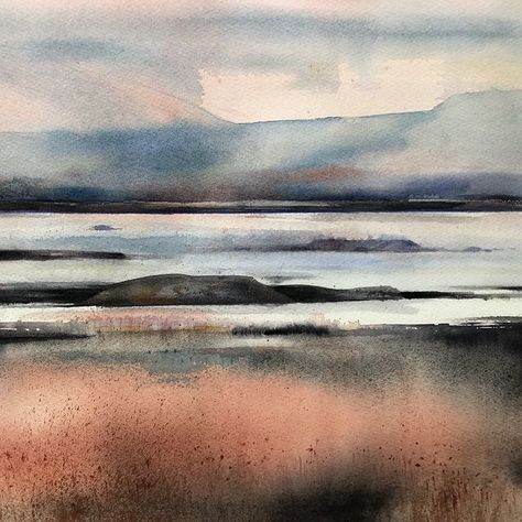 #field #mark #watercolour #landscape #abstractlandscape #watercolor #contemporarypainting #artonpaper #gallery #galleri #nordicmood #mood… | Instagram Loose Watercolor Paintings, Tree Watercolor Painting, Watercolor Art Landscape, Abstract Watercolor Landscape, Watercolour Landscape, Watercolor Water, Contemporary Watercolor, Watercolor Landscapes, Watercolour Inspiration