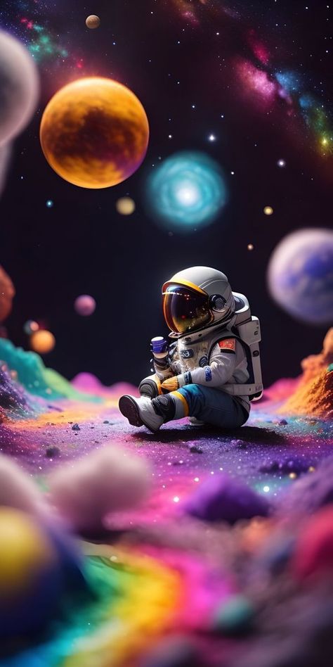 Colorful Astronaut Wallpaper, Cute Vibrant Wallpapers, Astronauts Aesthetic, Space Wallpaper Galaxies, Arch Stretches, Space Galaxy Wallpaper, Astronaut Aesthetic, Colorful Arch, Galaxia Wallpaper