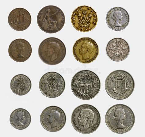 Old English Currency stock image. Image of heads, florin - 47148443 Money English, Old Currency, English Coins, Old English, Penny, Coin, Stock Images, Money, Silver