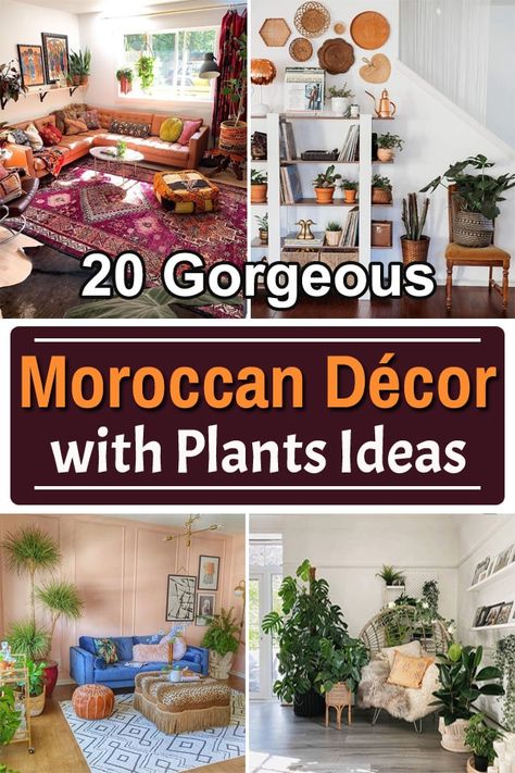 Moroccan design is a mix of colors, drama, and art and if you are a fan of this style--Take inspiration from these Moroccan Décor with Plants Ideas. Moroccan Plants Decor, Morracan Room Ideas Bohemian, Morracan Diy Decor, Morracon Home Decor, Moroccan Kitchen Design, Moroccan Outdoor Decor, Moroccan Kitchen Decor, Bohemian Bedroom Decor Moroccan Style, Living Room Moroccan Style