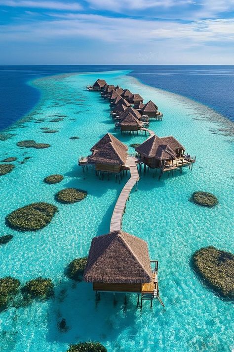 "Dreaming of paradise? 🌴🏝️ Experience ultimate luxury in overwater bungalows in the Maldives! Dive into crystal-clear waters and enjoy breathtaking views right from your private retreat. 🌊✨ #Maldives #OverwaterBungalows #TravelGoals" Overwater Bungalows Maldives, Maldives Island Beach, Maldives House On Water, Vacation In Maldives, Island Nature Aesthetic, Dream Vacation Destinations, Travel Maldives Aesthetic, Maldives Family Vacation, Maldives House