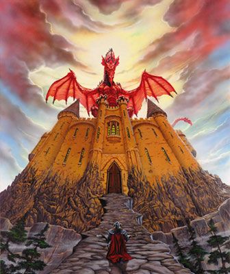 Dragon Lord Magic Castle Mural - Ed Beard| Murals Your Way Castle Mural, Dragon Lord, Dungeons And Dragons Art, Scifi Fantasy Art, Magic Castle, Jr Art, Medieval World, Gallery Website, Fantasy Castle