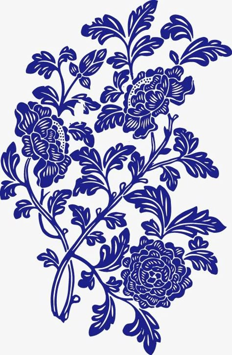 Blue Pottery Designs Pattern, Blue And White Paintings, Chinese Porcelain Pattern, Blue Pottery Designs, Blue White Pattern, Blue And White Print, Pottery Patterns, White Png, Chinese Pattern