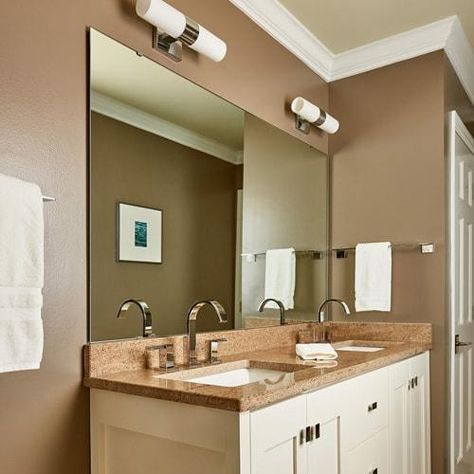 Interior Design Section, Update Bathroom Mirror, Bathroom Mirror Frames, Cheap Home Renovations, Industrial Bathroom Mirrors, Diy Mirror Frame Ideas, Mirror Update, Frames For Mirrors, Mirror Frame Ideas