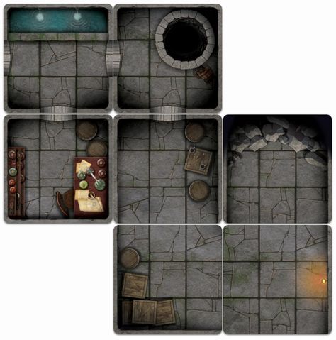 Dungeon Explore Card Tiles Modular Dungeon Tiles, Game Dungeon, Dnd Tiles, Dnd Assets, Space Crusade, Dungeon Tiles, Tiles Game, Rpg Map, Dungeon Maps