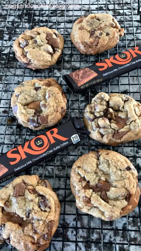 Skor Double Chocolate Chip Cookies Cookies Cake Recipe, Skor Bars, Double Chocolate Chip Cookies, C Is For Cookie, Cookies Cake, Double Chocolate, Homemade Chocolate, Favorite Cookies, Cookie Desserts