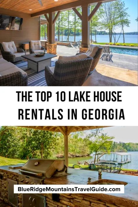 georgia-lake-cabin-rentals Houses In Georgia, Homes In Georgia, Lakefront Cabin, Lake House Rentals, Lake Hartwell, Georgia Cabins, Blue Ridge Georgia, Lake Lanier, Lake Dock