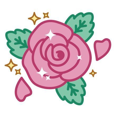 Kawaii Rose Drawing, Cute Flowers Drawings Kawaii, Rose Cute Drawing, Kawaii Flower Illustration, Kawaii Vector Illustration, Cute Flower Drawing Kawaii, Kawaii Flowers Drawing, Cute Clipart Aesthetic, Rose Cartoon Drawing