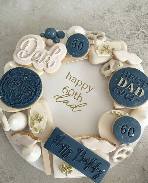 Fathers 60th Birthday Ideas, Cookies For Dads Birthday, Best Husband Birthday Cake, Bday Cake For Papa, Dads 60th Birthday Cake, 90th Birthday Cake Ideas For Men, Bento Cake Fathers Day Design, Decorated Sheet Cakes For Men, Grandad Birthday Cakes