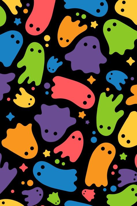 Ghosts Background, Pride Halloween, Gay Halloween, Tufting Art, Rainbow Halloween, Halloween Wallpaper Cute, Aesthetic Print, Hippie Painting, Witchy Wallpaper