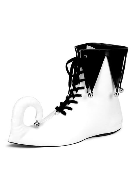 Jester Shoes white-black Jester Boots, Jester Shoes, Venetian Jester, Black And White Costume, Halloween Costumes Party, Jester Costume, Halloween Costume Store, Clown Clothes, Clown Shoes