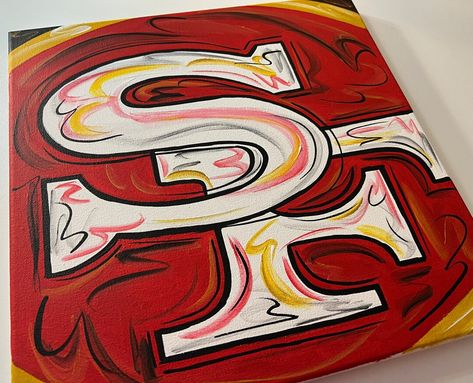 San Francisco 49ers Abstract Painting Art Football - Etsy 49ers Painting, Art Football, Graffiti Canvas, Football Wall, Arts And Craft, Canvas Ideas, Star Pictures, San Francisco 49ers, Paint Ideas