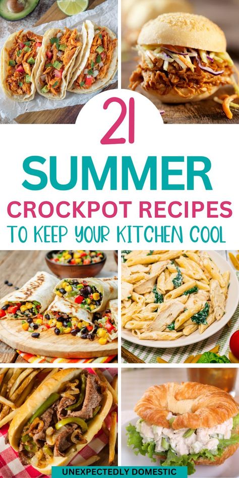 Summer Dinner Recipes For Two, Summer Crockpot Dinners, Resep Makanan Beku, Easy Summer Dinner Recipes, Summer Slow Cooker Recipes, Healthy Summer Dinner, Summer Crockpot, Healthy Summer Dinner Recipes, Summer Crockpot Recipes