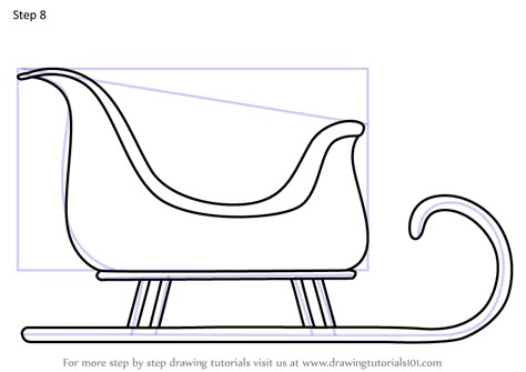 Learn How to Draw Santa Sleigh (Christmas) Step by Step : Drawing Tutorials How To Draw Santa's Sleigh, Easy Sleigh Drawing, Santa Slay Drawing, Santa Sled Drawing, How To Draw A Sleigh, Santa's Sleigh Drawing, Christmas Sleigh Drawing, Santa Sleigh Drawing, Slay Drawing