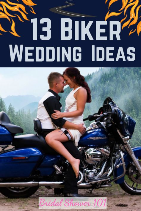 biker wedding ideas Biker Wedding Vows, Wedding Motorcycle Decoration, Harley Themed Wedding, Harley Davidson Wedding Dresses, Biker Wedding Invitations, Harley Davidson Themed Wedding, Biker Wedding Photos, Motorcycle Themed Wedding, Harley Wedding Ideas