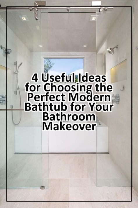 Transform your bathroom with the perfect modern bathtub! Discover 4 useful ideas to guide your selection process, ensuring your new tub complements your style and enhances your space. From sleek designs to functional features, this guide will help you choose a modern bathtub that not only looks stunning but also meets your needs. Elevate your bathroom makeover with expert tips and inspiration for a relaxing oasis at home. Acrylic Tub Shower Combo, Large Tile Shower Tub Combo, Built In Bathtub Tub Surround, Bathroom With Tub And Shower Combo, Full Bathroom Ideas With Tub, Diy Bathtub Makeover, Tile Around Bathtub, Large Shower Tile, Bathtub Shower Combo