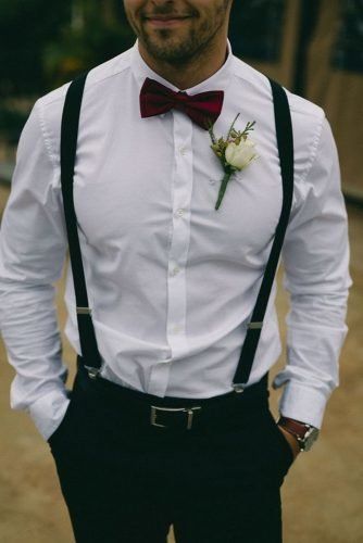 Rustic Groom Attire For Country Weddings ★ rustic groom attire with suspenders and bouttoniere country lourenssmitphotograph Rustic Groom Attire, Casual Groom Attire, Rustic Groom, Wedding Groomsmen Attire, Mens Wedding Attire, Suspenders Wedding, Groom Wedding Attire, Groomsmen Outfits, Groom And Groomsmen Attire